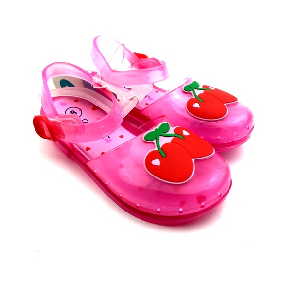 Girls Sandal Shoes Size 8 Jelly Cherry Pink Lainey Adjustable Strap Children - Picture 7 of 8